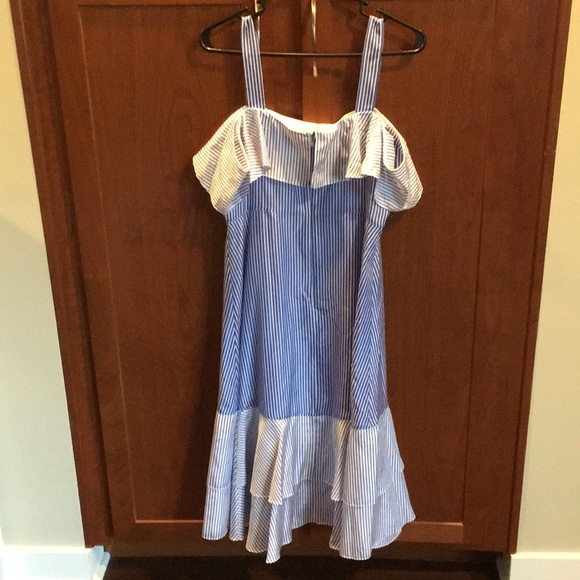 NWOT JCrew Striped Ruffle Silk Dress - Picture 7 of 8